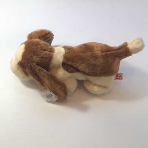 NWT Vintage TY Beanie Buddy 14" Tracker the Bassett Hound Tan Cream Adorable - Picture 2 of 12
